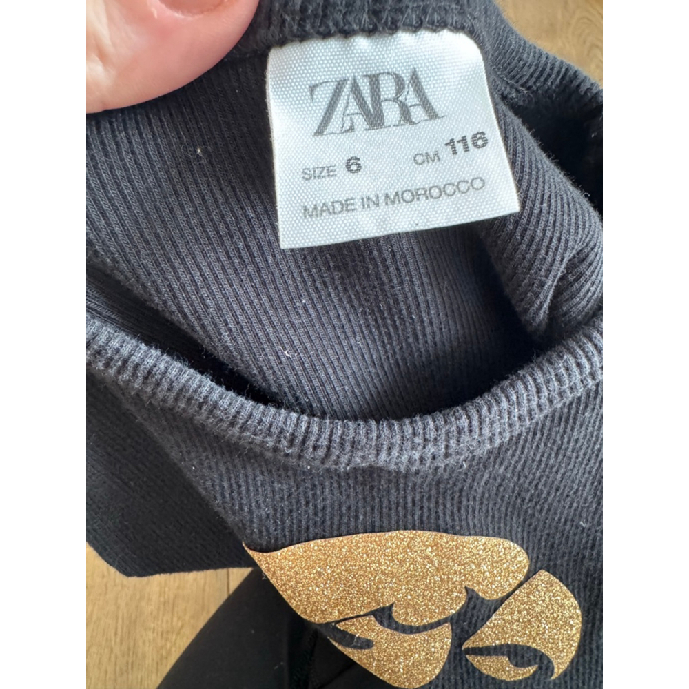 Girls ZARA Casual Dress Size 6 Black with Gold Iowa Hawkeyes Logo - Picture 5 of 6